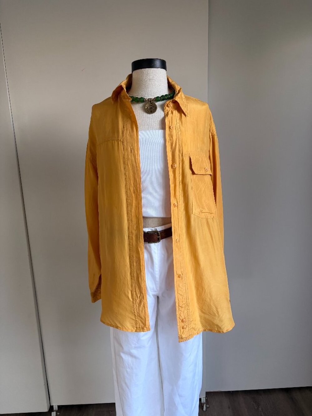 Vintage Silk THE LIMITED Women's Yellow and Orange Blouse